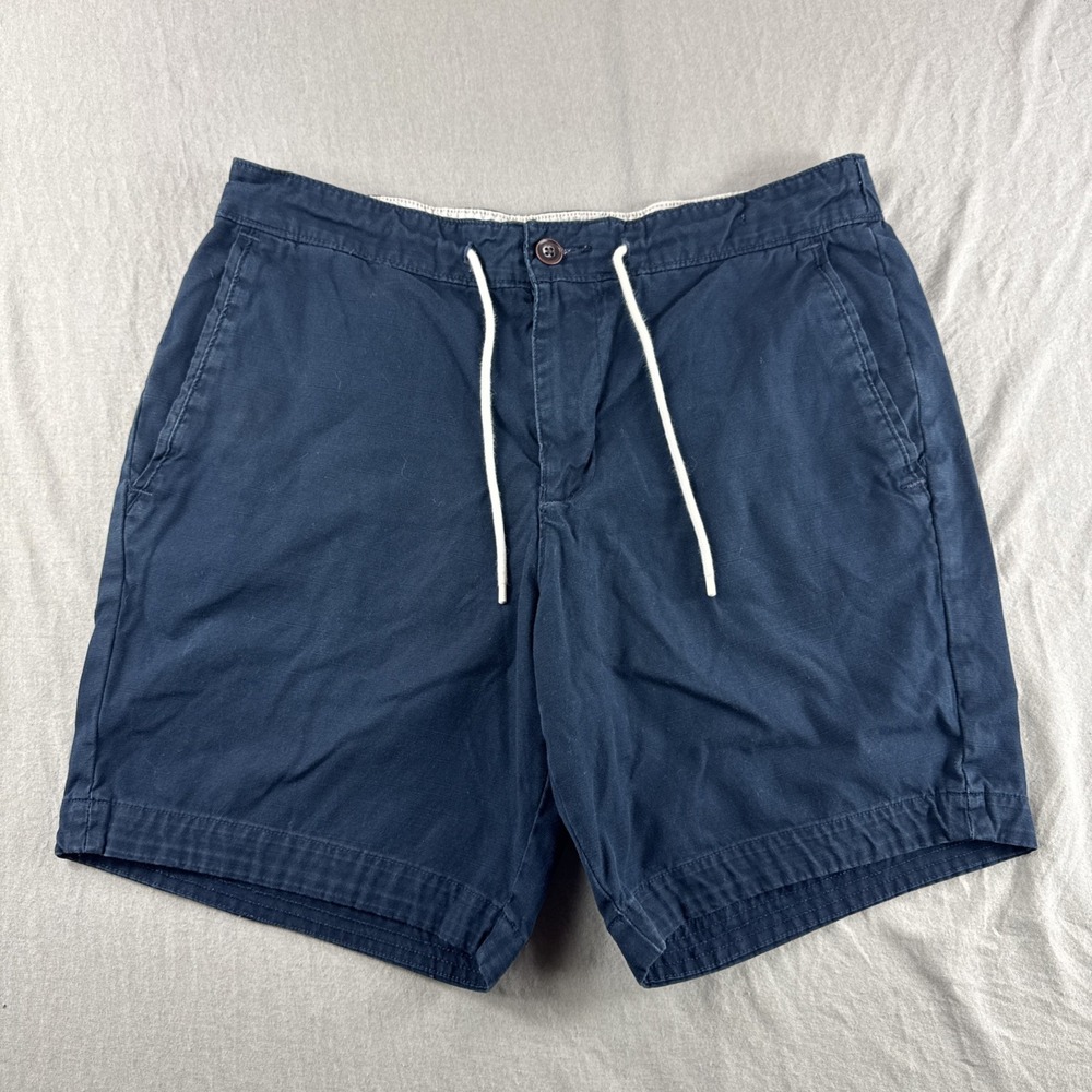 Abercrombie Fitch Shorts Mens S Blue Chino Drawstring Flat Front Preppy Casual